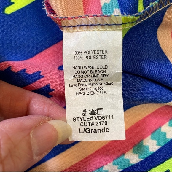 Vanilla Bay Dress‎ 10 Sleeveless Vibrant Aztec Print A Line Knee Length - Picture 6 of 11